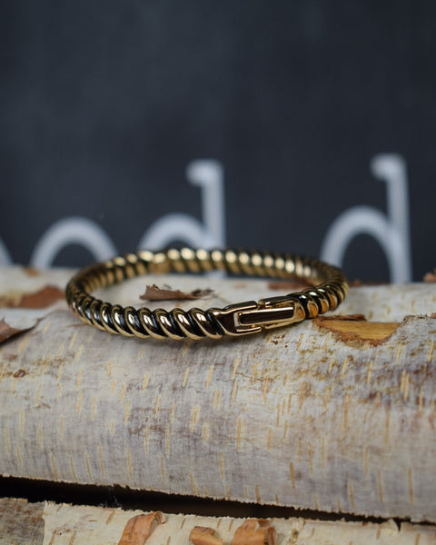 FOLLOW MY LEAD ROPE HINGED BANGLE BRACELET - 2 COLORS