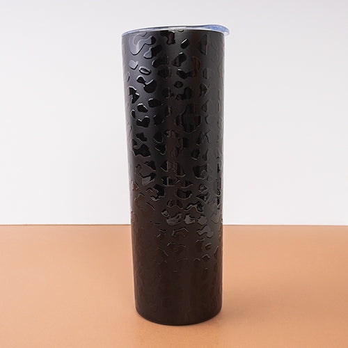 RAISED LEOPARD TUMBLER WITH SLIDE TOP - 2 COLORS