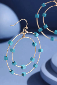MILA HOOP EARRINGS WITH WOOD ACCENTS - 4 COLORS
