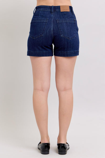 HW DENIM TROUSER SHORTS BY JUDY BLUE - CURVY