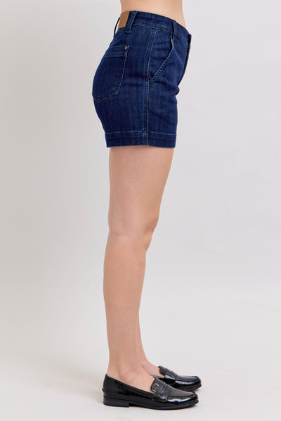 HW DENIM TROUSER SHORTS BY JUDY BLUE - CURVY