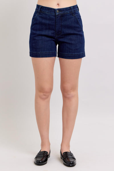 HW DENIM TROUSER SHORTS BY JUDY BLUE - CURVY