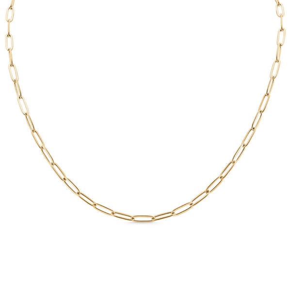 18K GOLD PLATED PAPERCLIP CHAIN NECKLACE