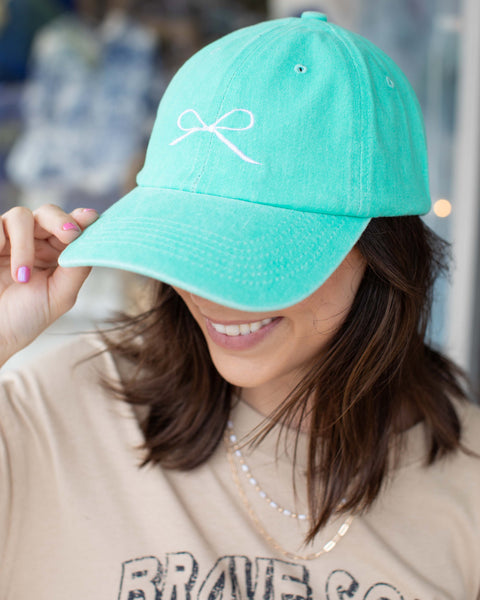 BOW EMBROIDERED CAP - 6 COLORS
