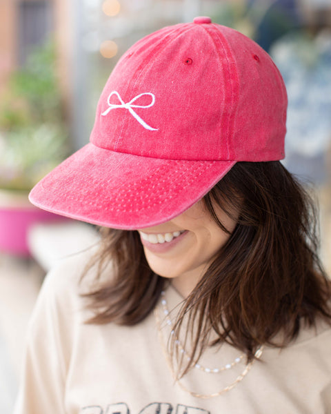 BOW EMBROIDERED CAP - 6 COLORS