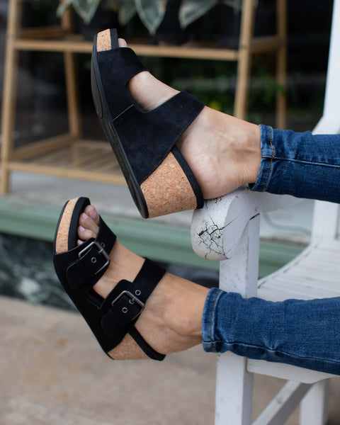 LAURIE BLACK WEDGE BY VERY G - Salty Lime Boutique