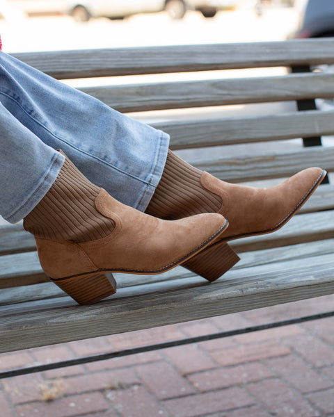 CRACKLING CAMEL SUEDE BOOT BY CORKYS - Salty Lime Boutique