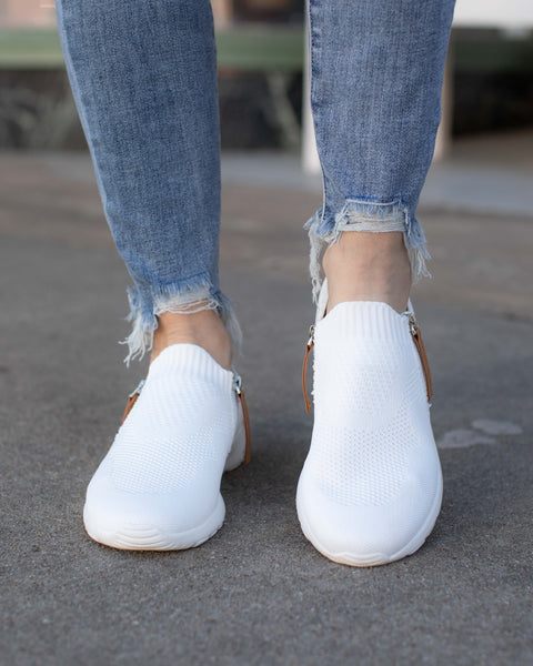 SPRINTER SOCK SNEAKER BY VERY G - WHITE