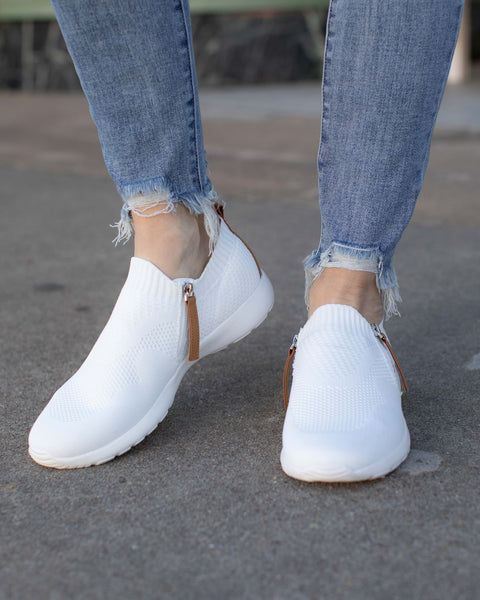 SPRINTER SOCK SNEAKER BY VERY G - WHITE