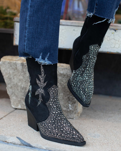 BLACK LUX CRYSTAL BOOT BY VERY G