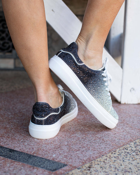 BEDAZZLE SILVER OMBRE RHINESTONE SNEAKS BY CORKY'S