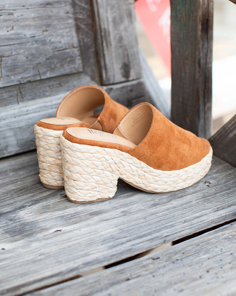 SOLSTICE ESPRDRILLE WEDGE BY CORKY'S - COGNAC