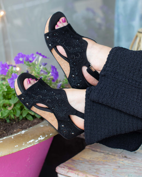 STARRY NIGHT CORK WRAPPED WEDGE BY VERY G