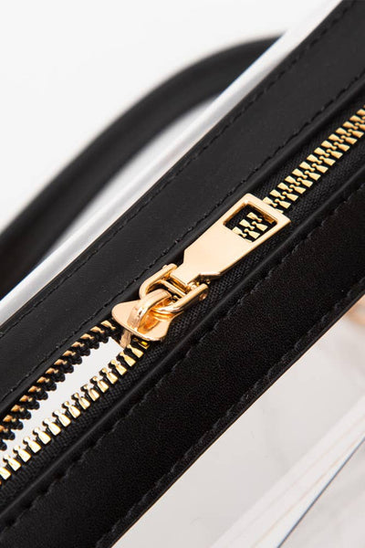 CLEAR RECTANGLE STADIUM CONCERT CROSSBODY BAG - ORANGE