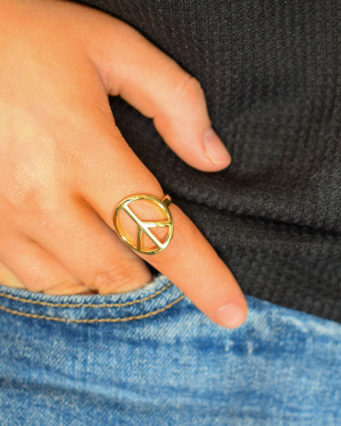 PEACE RING - GOLD