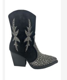 BLACK LUX CRYSTAL BOOT BY VERY G