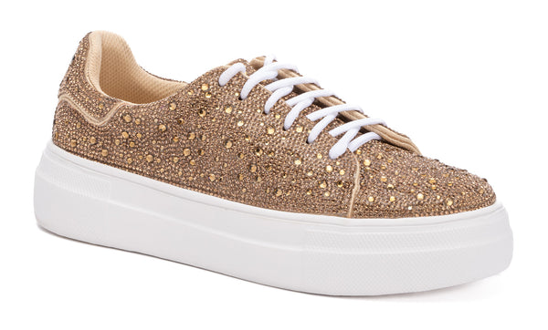 BEDAZZLE GOLD RHINESTONE SNEAKS BY CORKYS