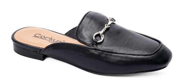 CHARMER FLAT MULE BY CORKYS - BLACK