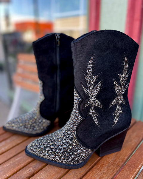 BLACK LUX CRYSTAL BOOT BY VERY G