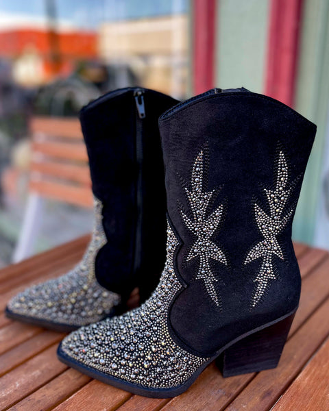 BLACK LUX CRYSTAL BOOT BY VERY G