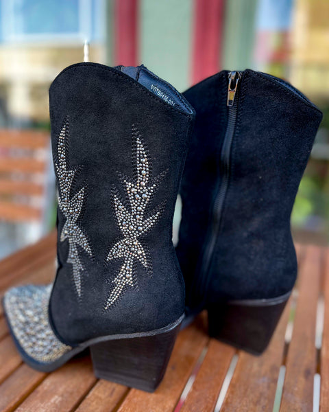 BLACK LUX CRYSTAL BOOT BY VERY G