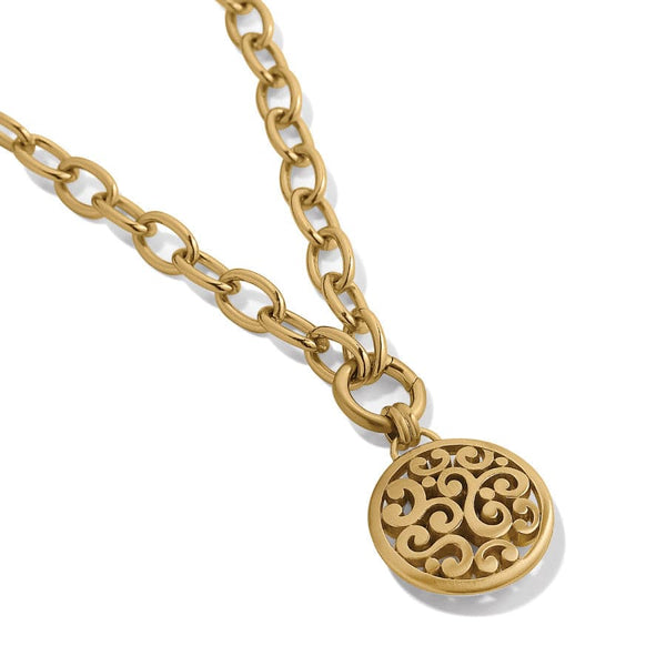 CONTEMPO MEDALLION GOLD CHARM NECKLACE- BRIGHTON