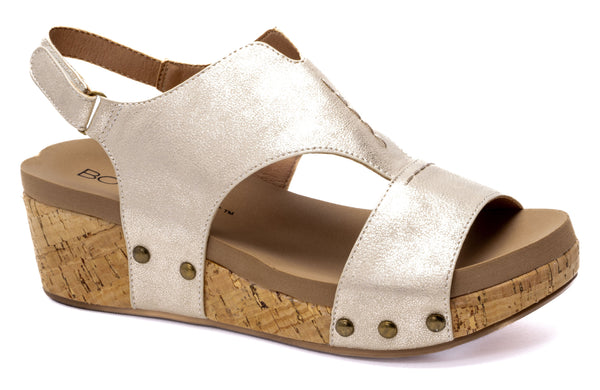 REFRESHING WASHED GOLD METALIC WEDGE BY CORKY'S