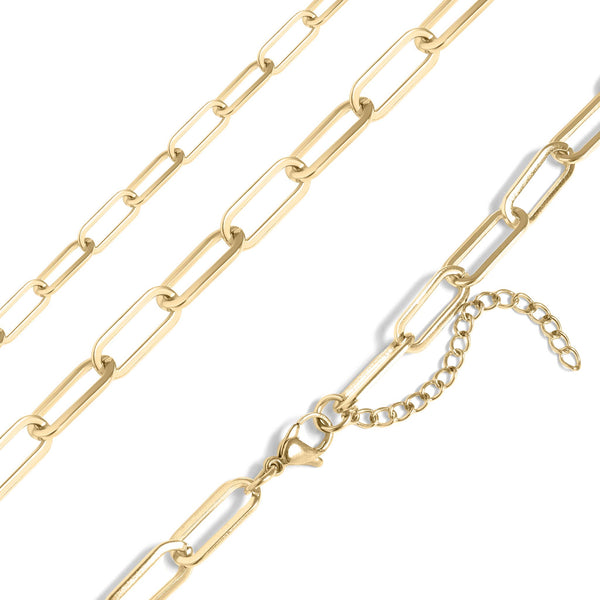 18K GOLD PLATED PAPERCLIP CHAIN NECKLACE