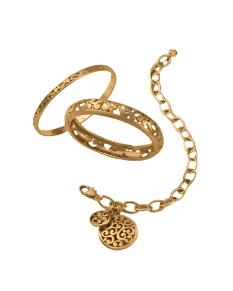 CONTEMPO GOLD MEDIUM HINGE BANGEL- BRIGHTON
