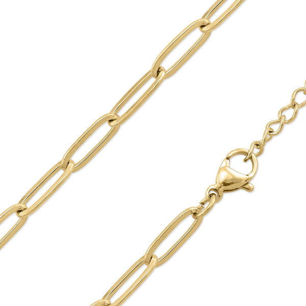 18K GOLD PLATED PAPERCLIP CHAIN NECKLACE