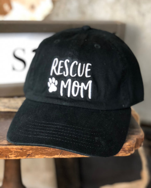 RESCUE MOM EMBROIDERED HAT - Salty Lime Boutique