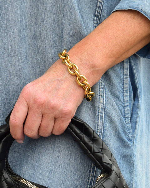 Jillian Gold Chunky Chain Bracelet | 18K Gold Plate, Water Resistant & Tarnish Resistant