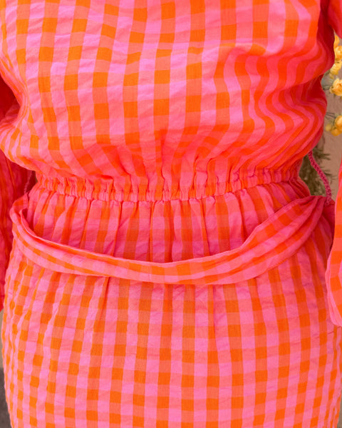 Plaid Wrap Dress - Pink - Salty Lime Boutique