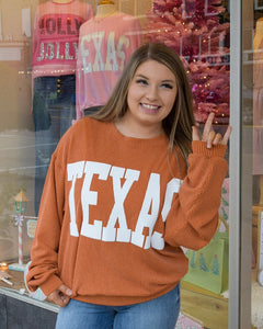 TEXAS RIB CORD SWEATSHIRT - SPICE