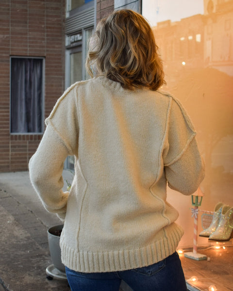 FEELING FUZZY PULLOVER SWEATER - CREAM