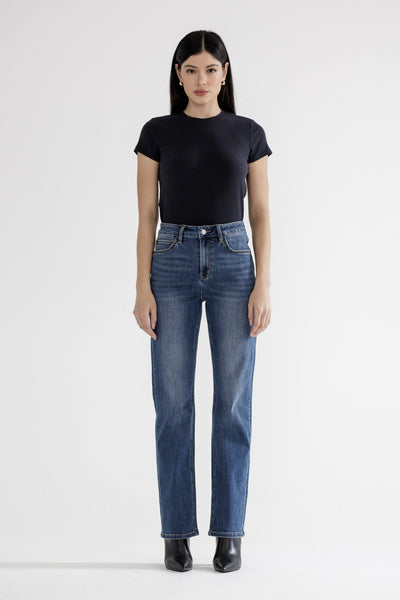 HR STRAIGHT LEG JEAN BY MICA DENIM - DARK WASH