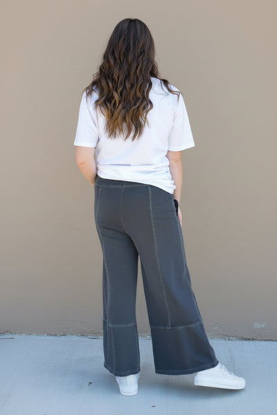 Laid Back Vibe Wide Leg Pant - Vintage Black - Salty Lime Boutique