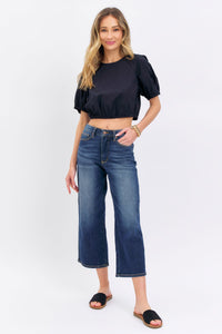 MR TUMMY CONTROL WIDE LEG CROP BY JUDY BLUE - CURVY