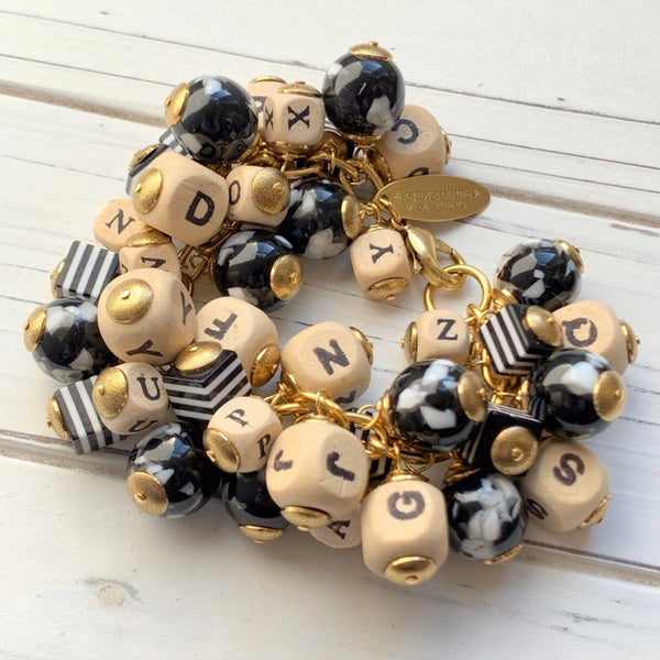 WOODEN LETTER CHARM BRACELET BY LENORA DAME