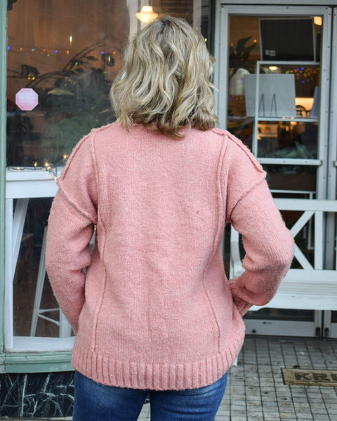 FEELING FUZZY PULLOVER SWEATER - PINK