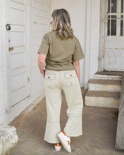 MINERAL WASHED TERRY KNIT PANT - GRAY