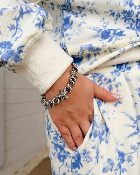 PAVE BLING STAR BRACELET - SILVER - Salty Lime Boutique