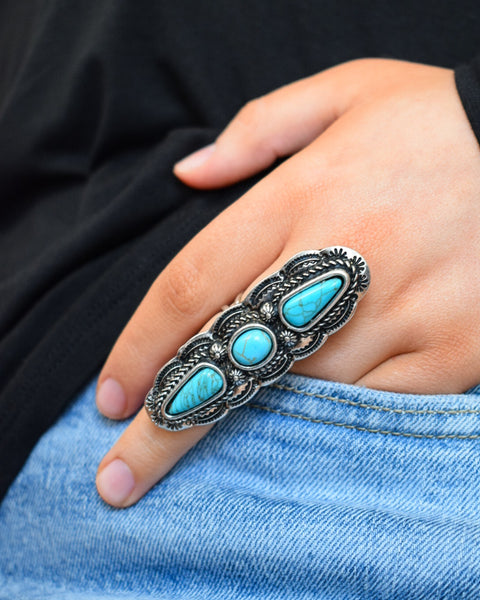 WESTERN TRIPLE TURQUOISE RING