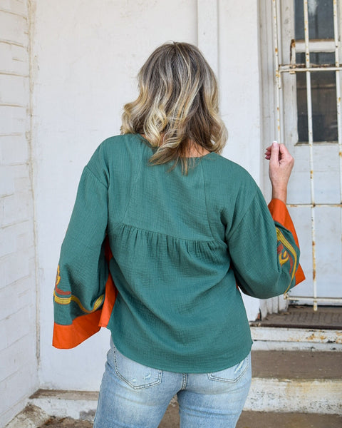 HANNA TOP - HUNTER GREEN