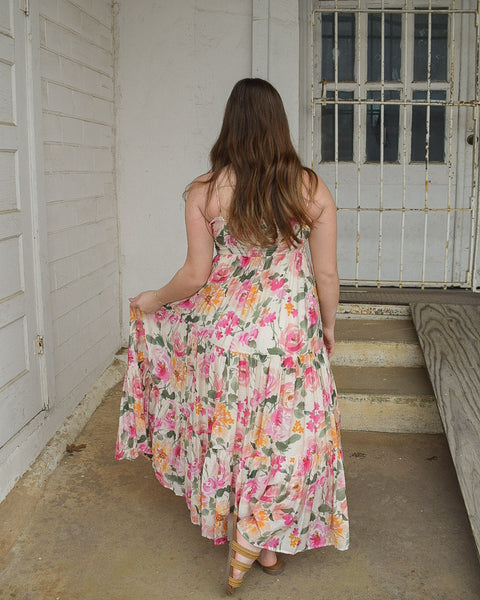 BLUSH MULTICOLORED DRESS - Salty Lime Boutique