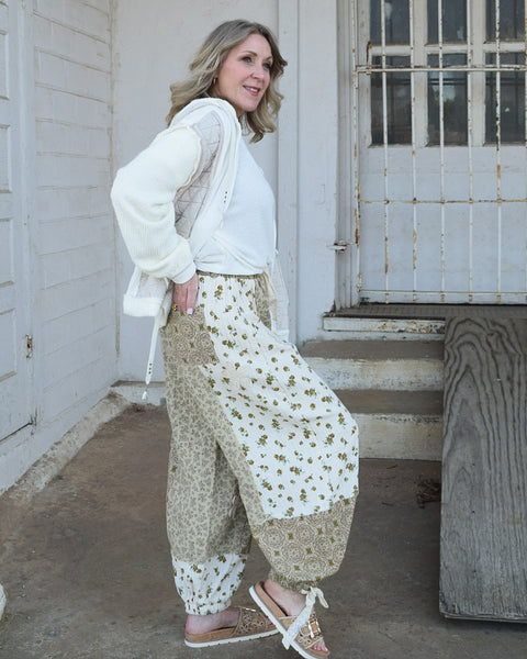 OH MY FLOWERS PANT BY POL - SAND MULTI