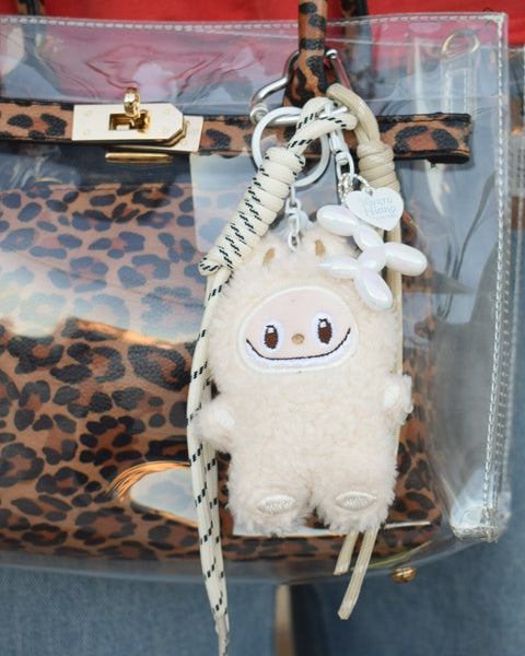FUZZY MONSTER KEYCHAIN/PURSE CHARM - 4 COLORS