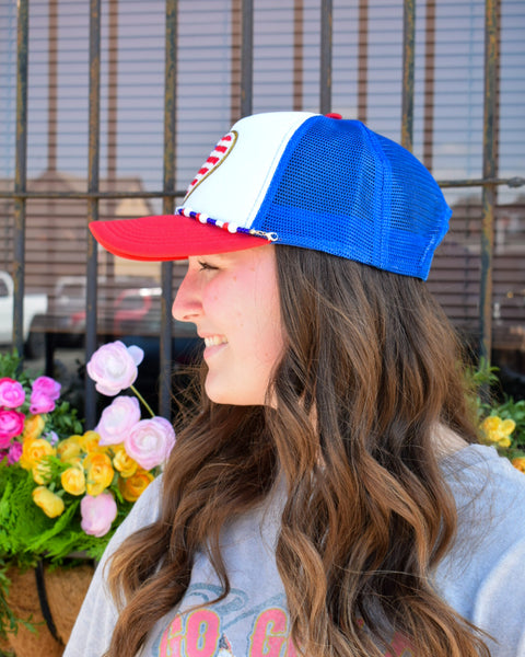 Americana Heart Trucker Hat - Salty Lime Boutique