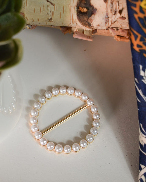PEARL SCARF RING - 2 COLORS