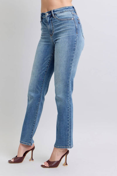 VINTAGE WASH THERMAL STRAIGHT BY JUDY BLUE - MEDIUM WASH